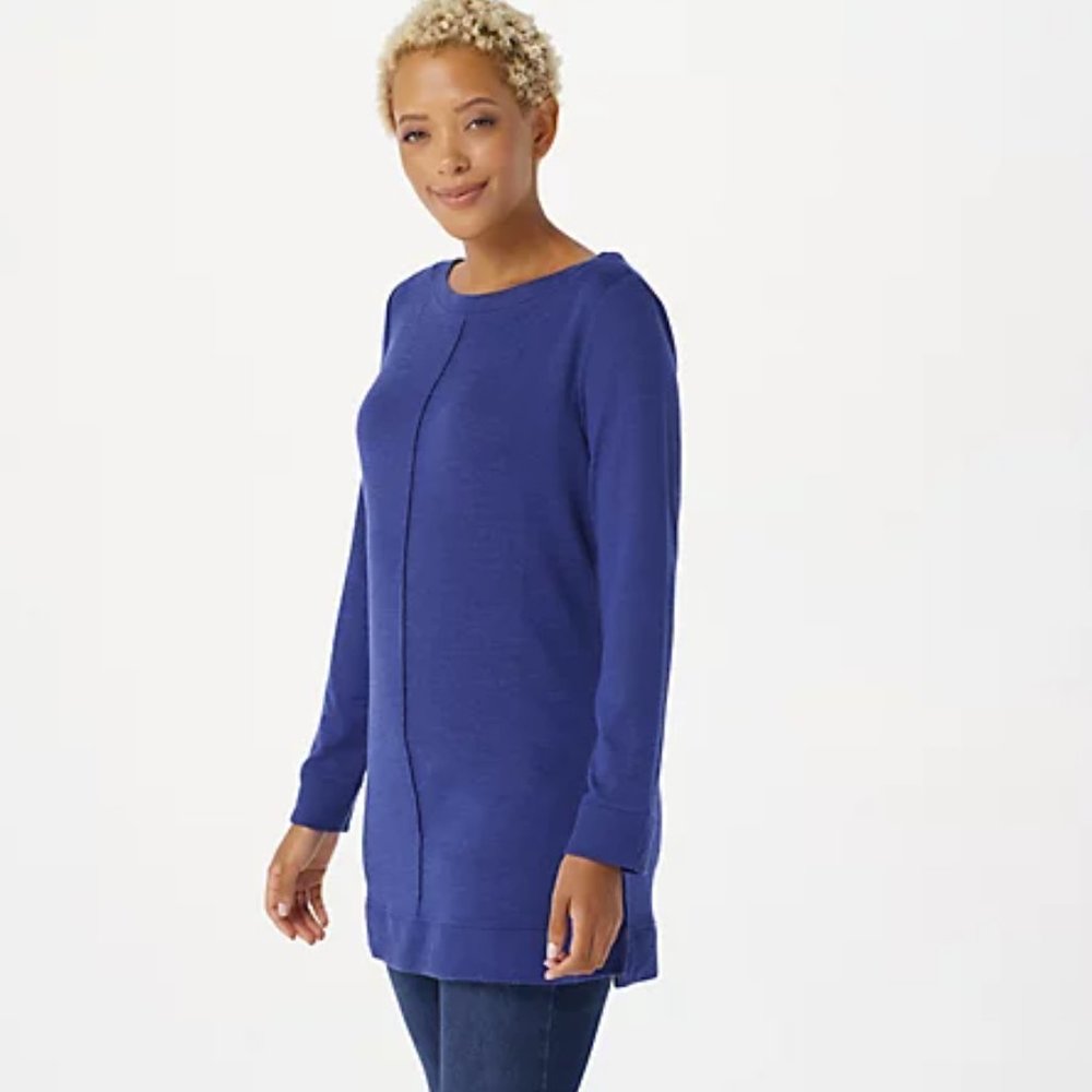 Denim & Co Petite Brushed Heavenly Jersey Tunic